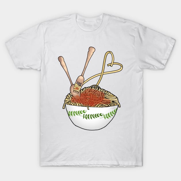 Pasta Love T-Shirt by IrishViking2